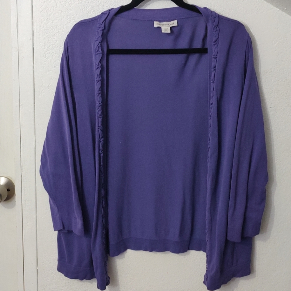 Coldwater Creek Purple Silk Blend Open Cardigan Size 2X (20-22)